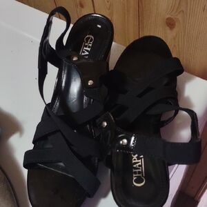 Chaps Black Strappy Sandals
